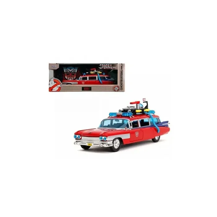 1 24 cadillac ghostbusters ecto-1 x transformers optimus prime red ho