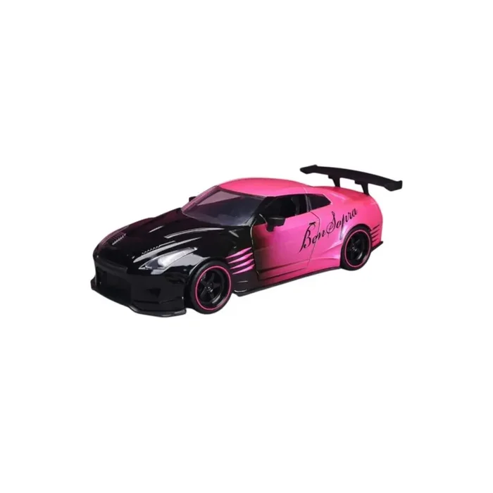 1 24 nissan gtr (r35) ben sopra metallic fluorescent red pink slips 2