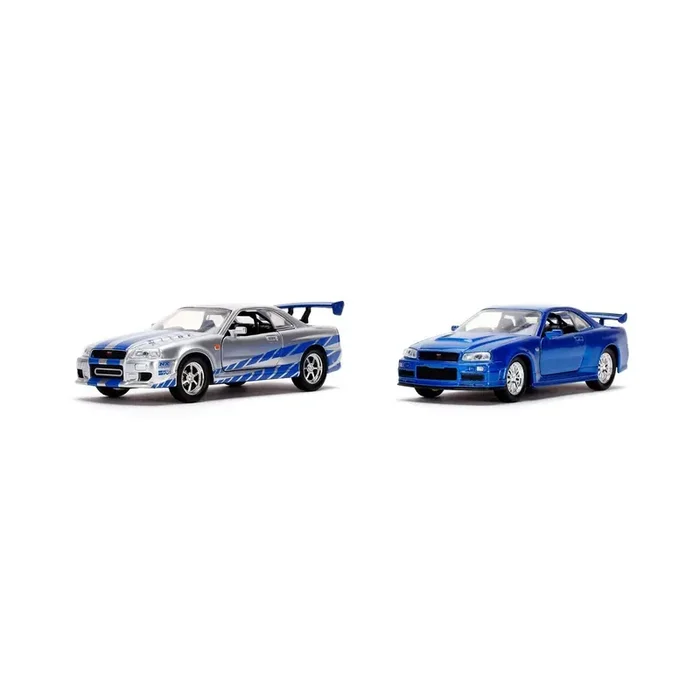 1 32 twin pack ff nissan gtr r34 blue + silver ff 2002