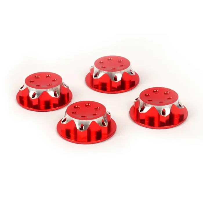 17mm red aluminum cap nuts (4 pcs)