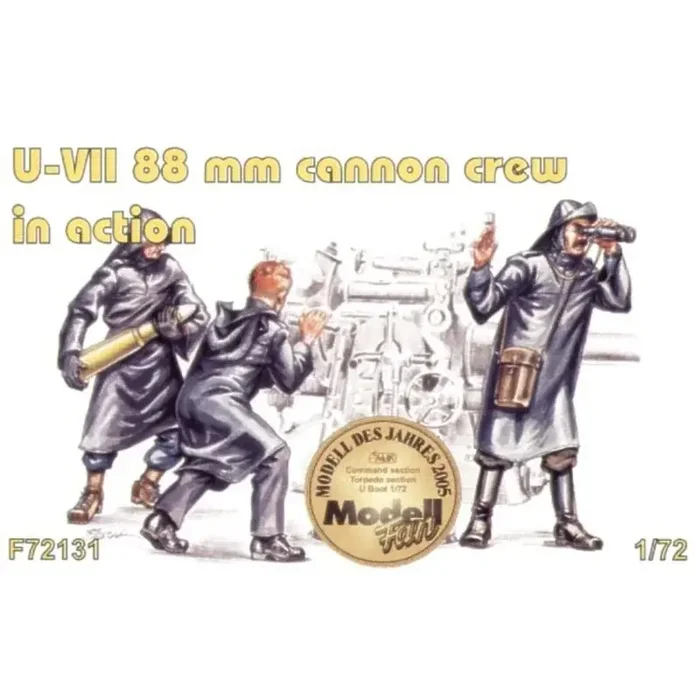 3 x 88mm cannon crew in action for U-Boat Type VIIc (diseñado para ser ensamblado con maquetas de Revell)