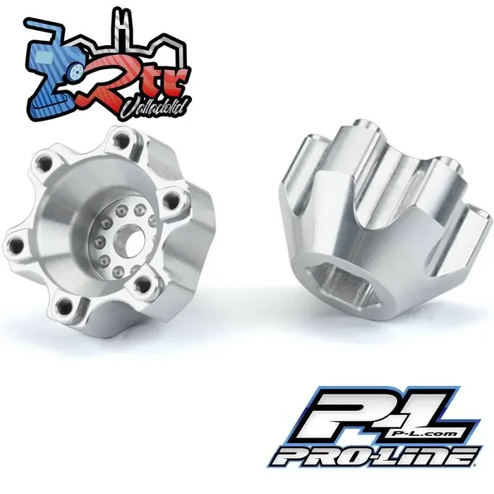 Adaptadores hexagonales de aluminio de 6×30 a 12 mm (ancho) 2.8″ para ruedas ProLine 6×30 2.8″ PR6337-01