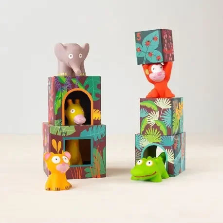 Apilables Maxi Topanijungle – Cubos apilables con animales de la selva