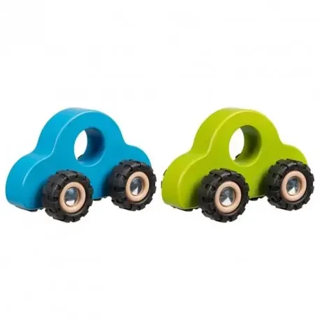 Arrastres y correpasillos Coche de madera de fácil agarre Azul