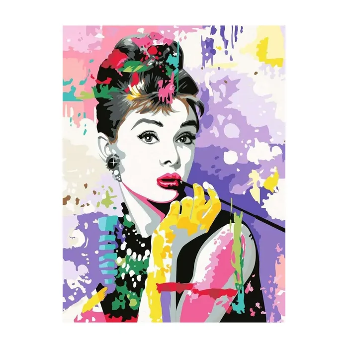 Audrey Hepburn – CreArt paint by numbers set 30 x 40 cm