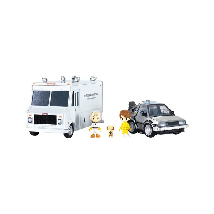 Back to the Future – Q-Village Time Machine Deluxe Set 9 cm Minifigures