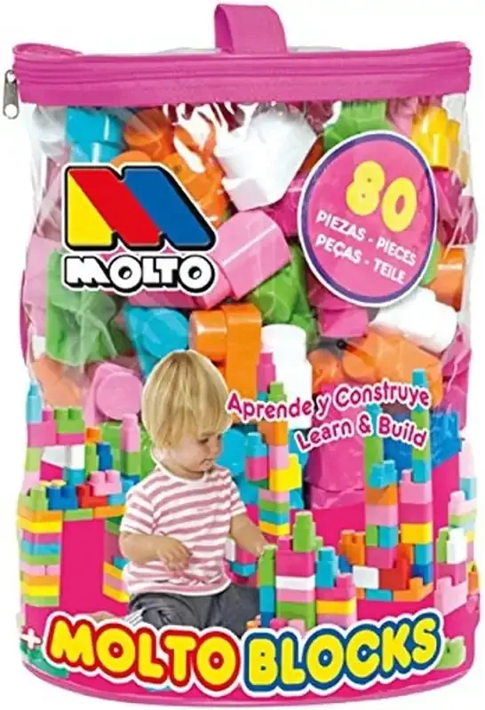 Bolsa – Bloques Rosa (80 piezas)