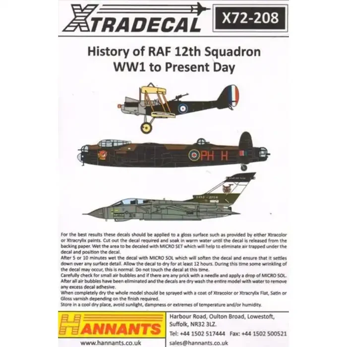 Calcomanía La historia de la 12 Escuadrilla de 1915-2014 (9) Royal Aircraft Factory RE.8 F6097 Lt Croye Rothes / segundo tenient