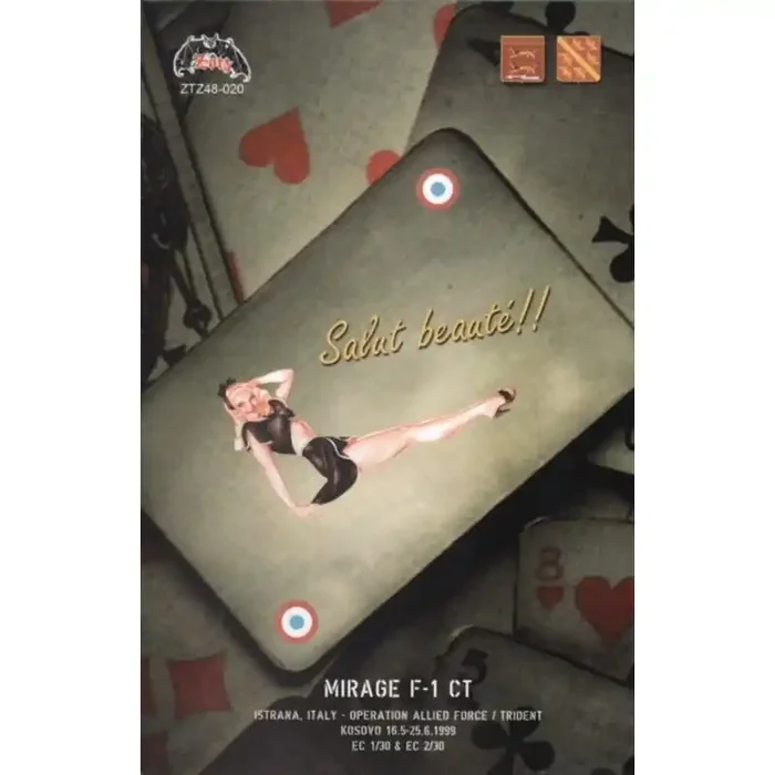 Calcomanía Vuelva a publicar ! Dassault Mirage F.1CT Operación Allied Force , Kosovo