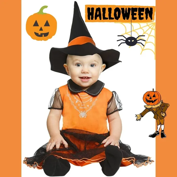 DISFRAZ BEBE BRUJA NARANJA 7-12 MESES VIVING 203832