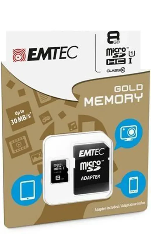 EMTEC Tarjeta de Memoria microSDHC UHS-I 8GB