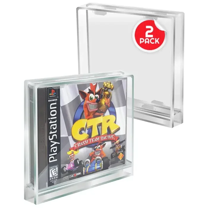 EVORETRO – PREMIUM Acrylic Case for PlayStation 1/Single CD pack of 2