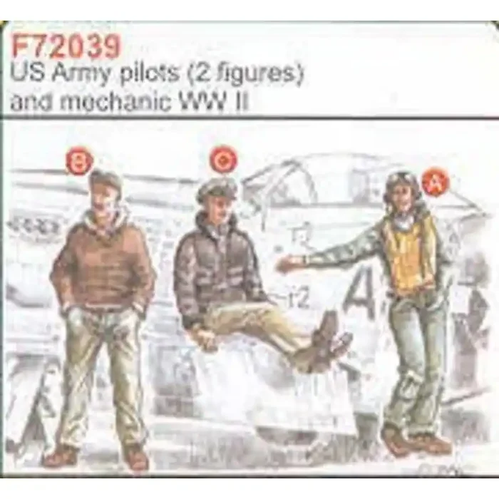 Figuras 2 US Army Pilots WWII + Mechanic