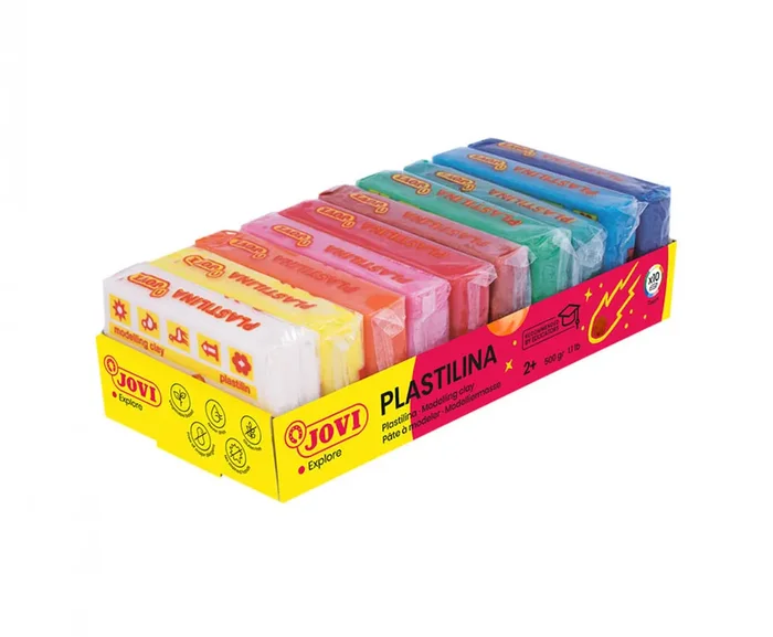JOVI PLASTILINA Bandeja 10 pastillas 50g colores surtidos