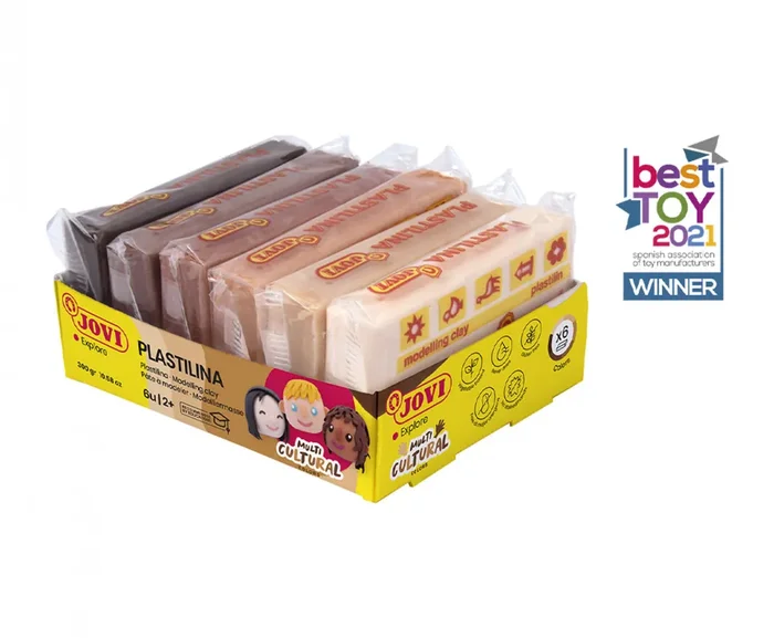 JOVI PLASTILINA Bandeja 6 pastillas 50 g colores MULTICULTURAL