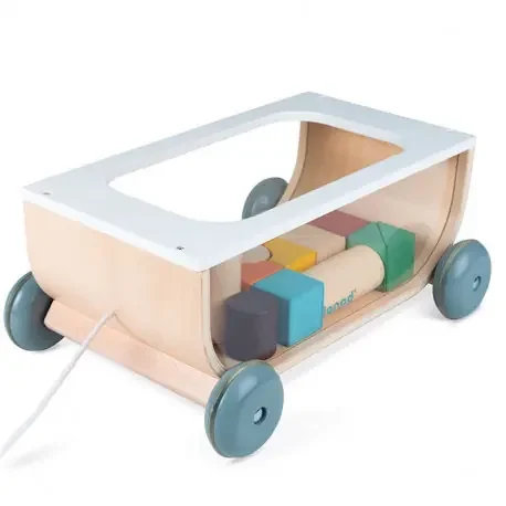 Juego motriz Carrito arrastre con bloques de madera Sweet Cocoon