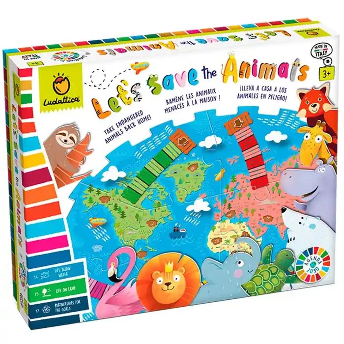 Juegos de mesa para todos Let‘s Save the Animals – juego de observación y memoria de Ludattica (Agenda 2030)