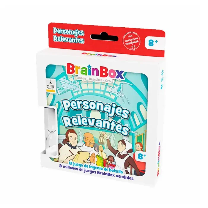 Juegos y juguetes educativos BrainBox POCKET Personajes Relevantes – juego de memoria y preguntas rápidas