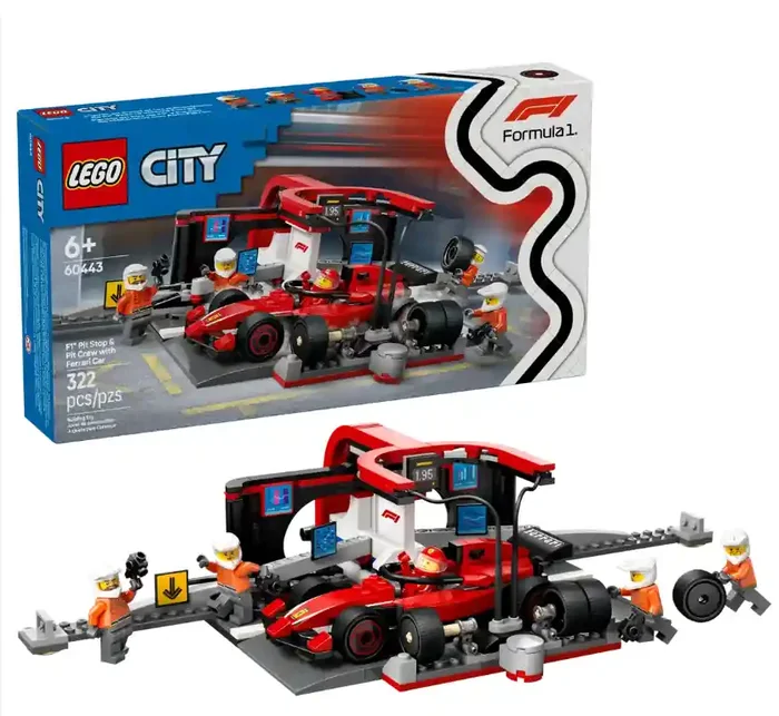 LEGO – Parada en Boxes de F1® y Equipo de Mecánicos con Coche Ferrari