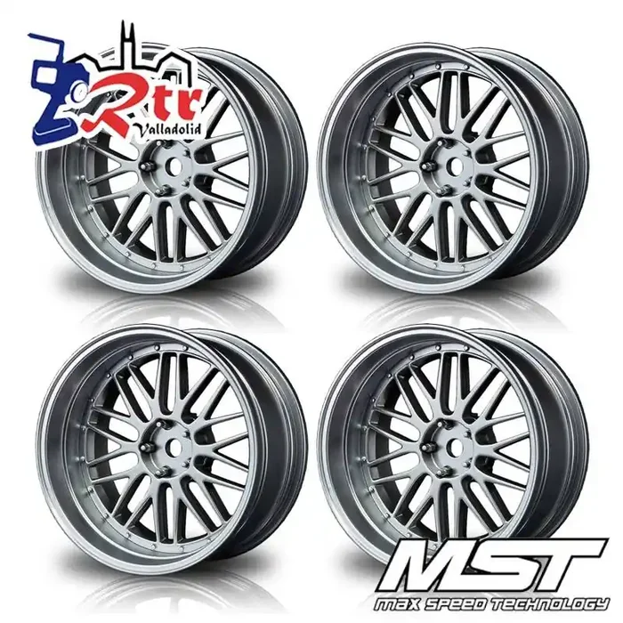 Llantas MST Plata Mate FS-FS LM Drift MST Outset Variable ( 4 Unidades) MST102086FS