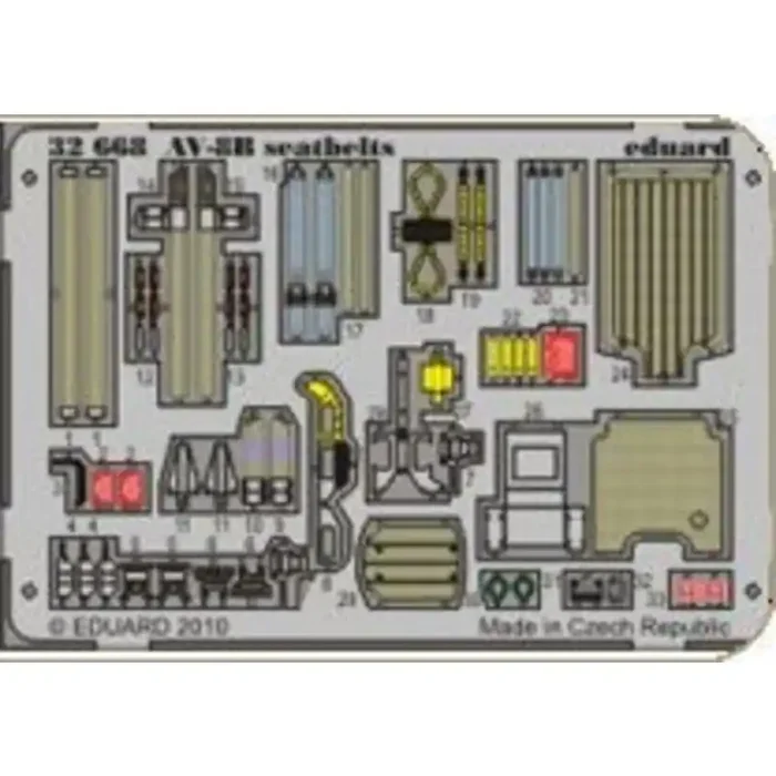 McDonnell Douglas AV-8B Harrier seatbelts (diseñado para ser ensamblado con maquetas de Trumpeter)