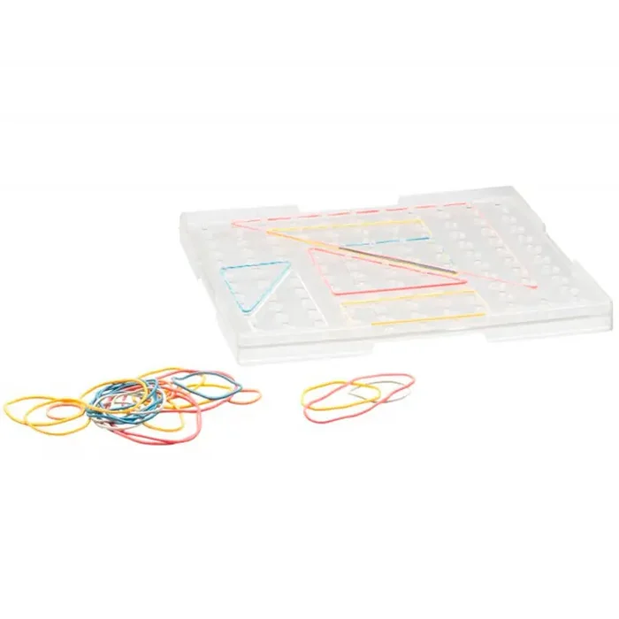 Medida Geoplano cuadrado transparente 23 x 23 cm