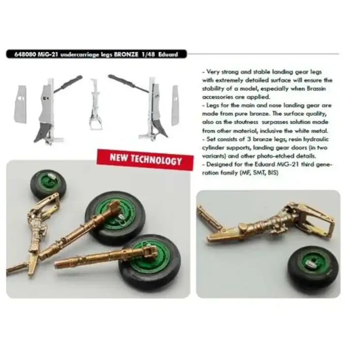 Mikoyan MiG-21 undercarriage legs BRONZE (designed to be used with Eduard kits) [MiG-21MF MiG-21MF/BIS MiG-21BIS MiG-21 BIS MiG-