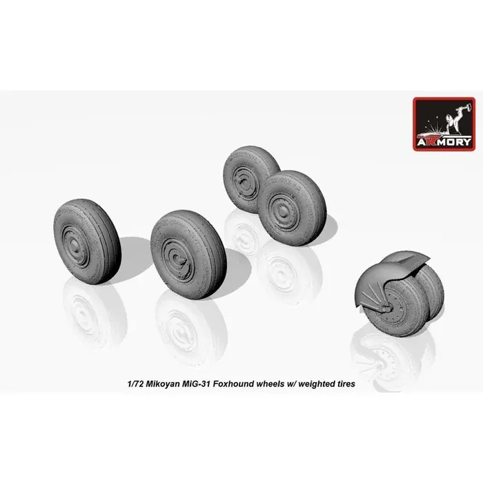 Mikoyan MiG-31 Foxhound ruedas w / neumáticos ponderados, guardabarros delantero