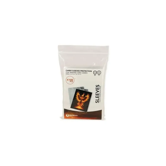 PHOENIX SHIELD – Pack of 100 transparent card protectors 66×92 mm