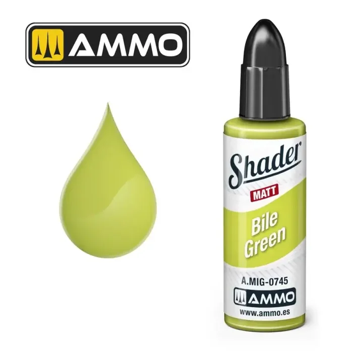 Pintura AMMO of MIG MATT SHADER Bile Green 10mL