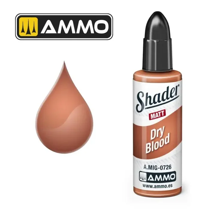 Pintura AMMO of MIG MATT SHADER Dry Blood 10mL