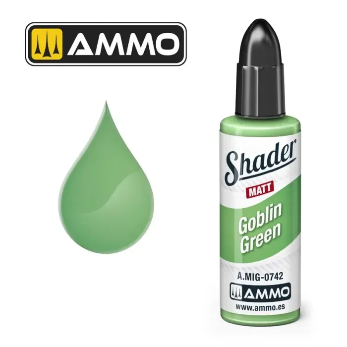 Pintura AMMO of MIG MATT SHADER Goblin Green 10mL