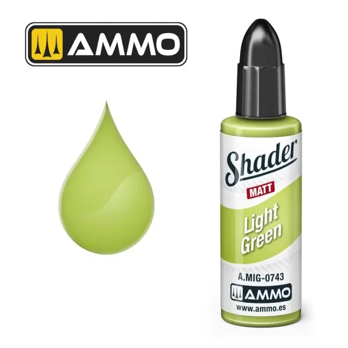 Pintura AMMO of MIG MATT SHADER Light Green 10mL