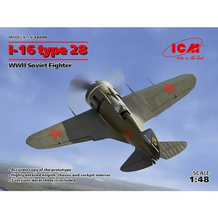 Polikarpov I-16 tipo 28, combatiente soviético de la Segunda Guerra Mundial y bala; Copia exacta del prototipo & bullet; Motor a