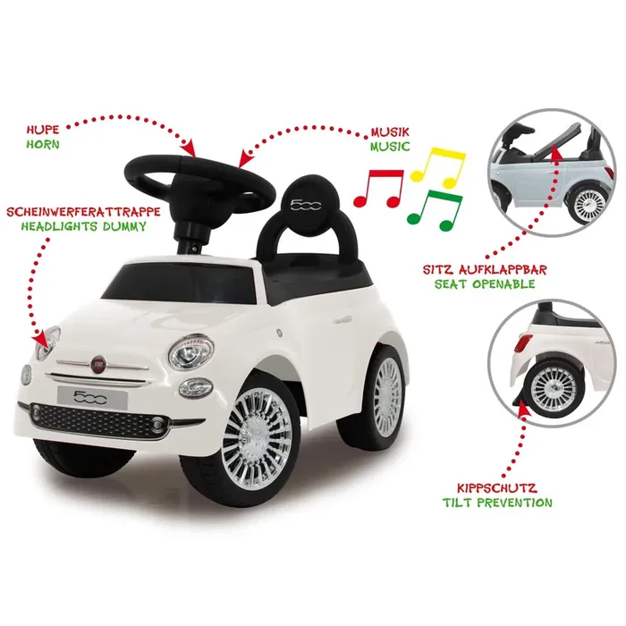 Push Car Fiat 500 white 2in1