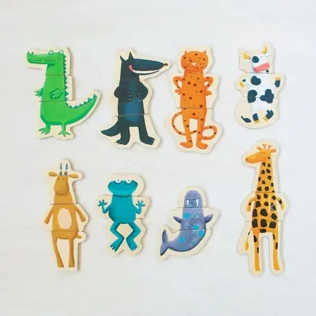 Puzzles de madera Animales Locos Magnéticos