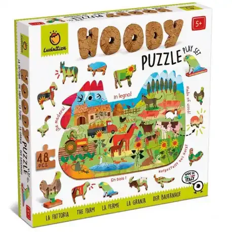 Puzzles de madera Woody Puzzle La Granja – puzle de madera de 48 piezas