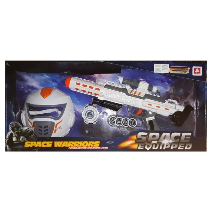 Set careta metralleta y lanza discos con luz y sonido galaxy