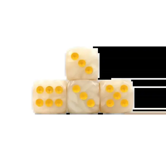 Set of 5 6-sided dice – White Pearl