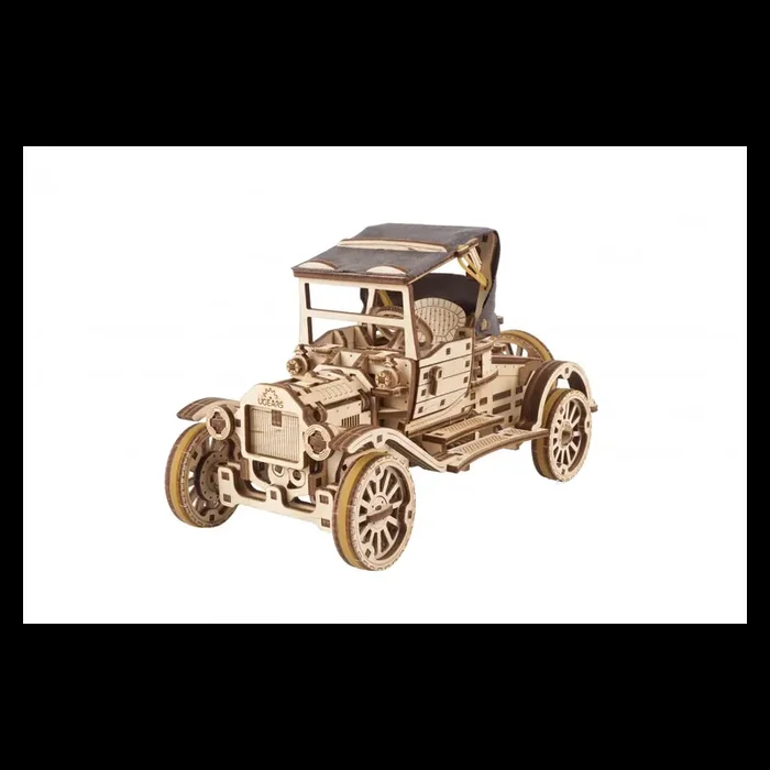 UGEARS Modelos mecánicos COCHE RETRO MODEL T 26,5×12,5×14,4cm, 337 piezas, fabricado en madera, tiempo de montaje 7u, caja 37,8
